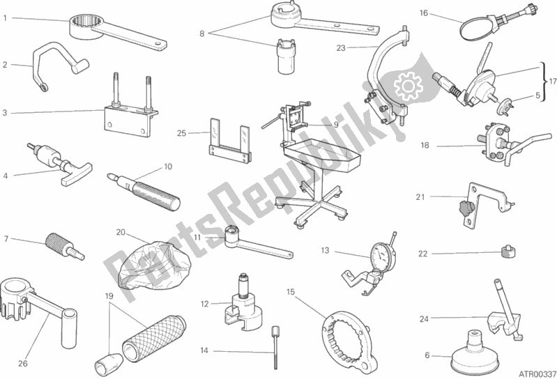 Todas as partes de Ferramentas De Serviço De Oficina, Motor do Ducati Monster 797 Plus USA 2017 Todas as partes de Ferramentas De Serviço De Oficina, Motor do Ducati Monster 797 Plus USA 2017